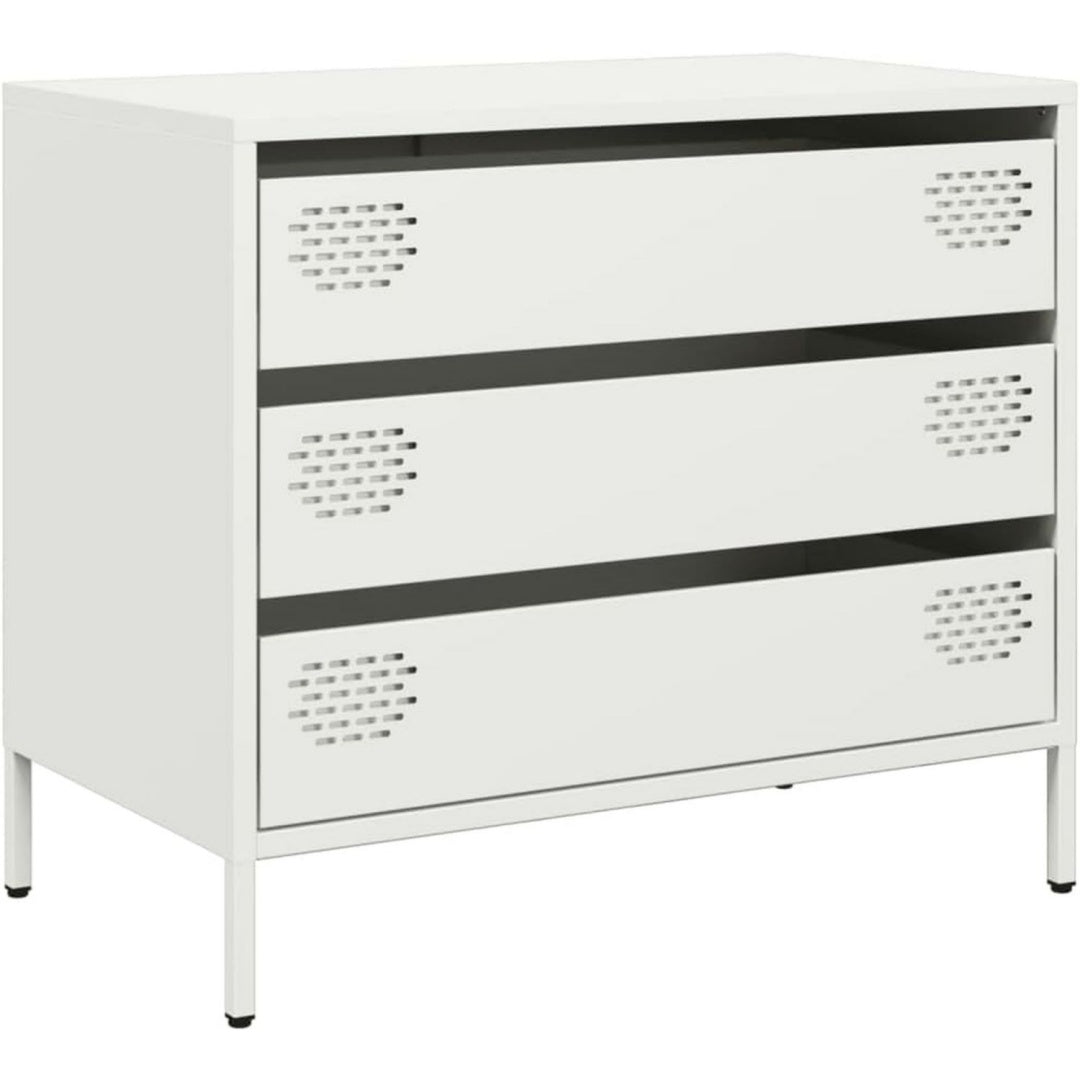 Credenza da soggiorno con cassetti struttura in acciaio bianco