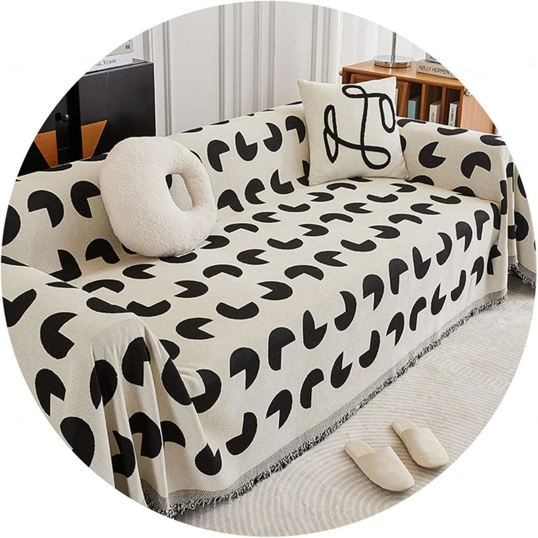 Seduta imbottita Divano Poltrona Jacquard Coperta, Semplice nero