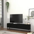 Console porta TV con vano contenitore struttura in metallo nero