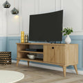 Mobile TV regolabile con ripiani rovere