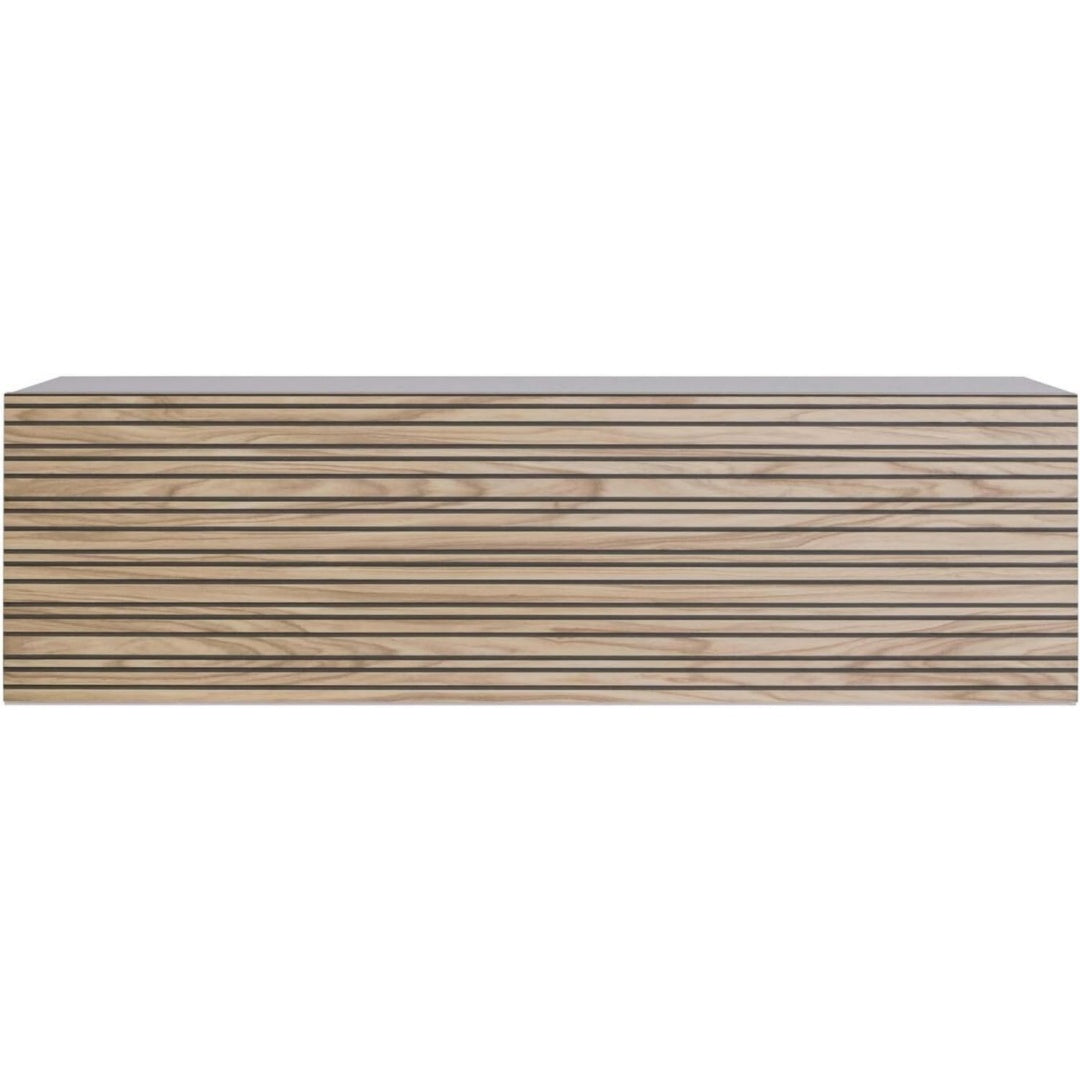 Arredo per soggiorno grigio con ante