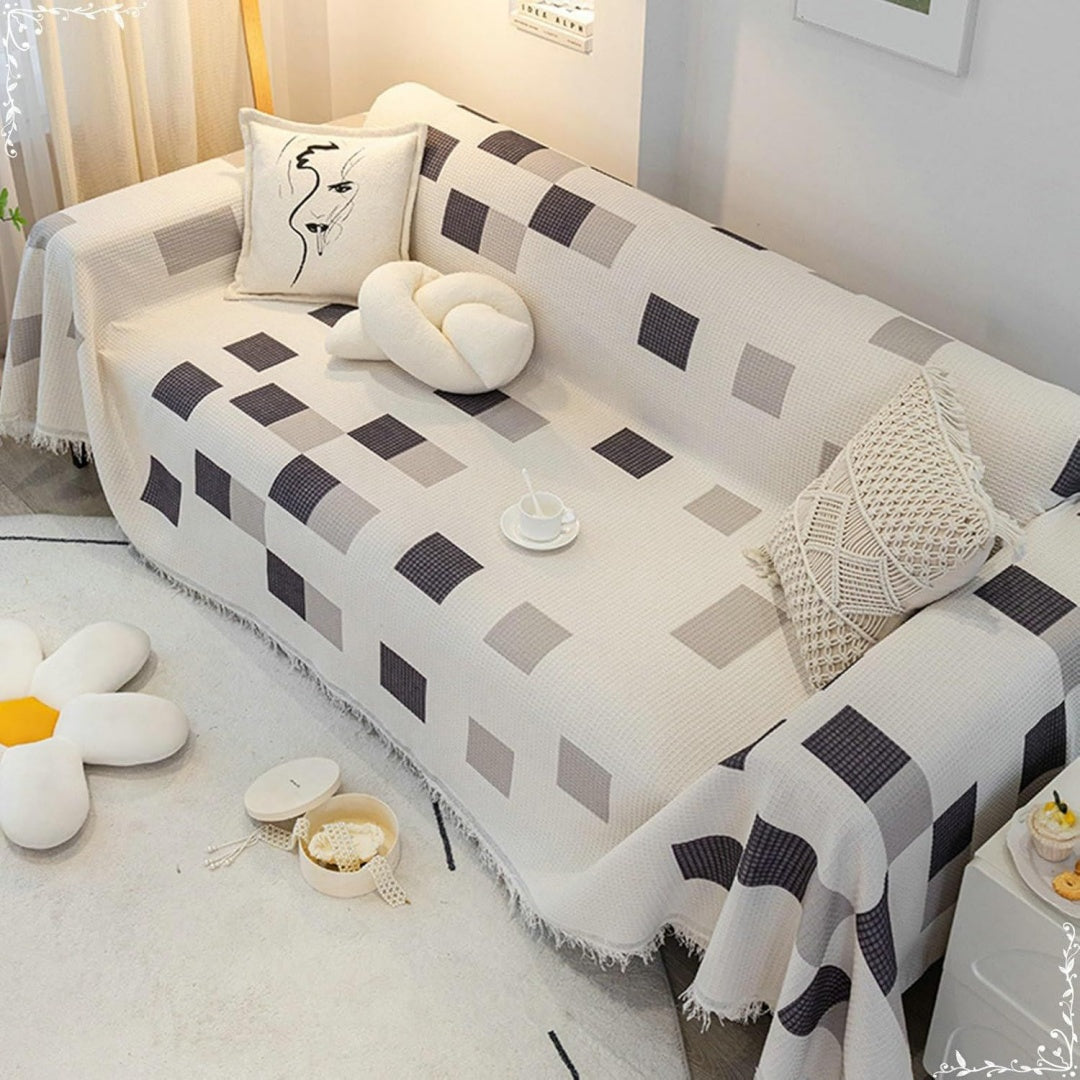 Seduta imbottita KnSam Copridivano stile bohemien, copripoltrona nero