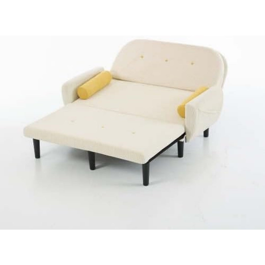 Divano confortevole beige regolabile struttura in metallo