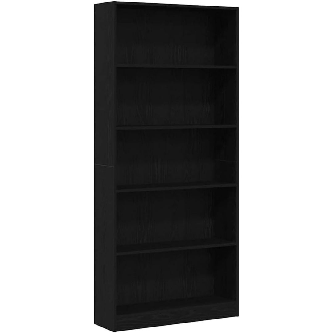 Libreria da soggiorno con ripiani nero