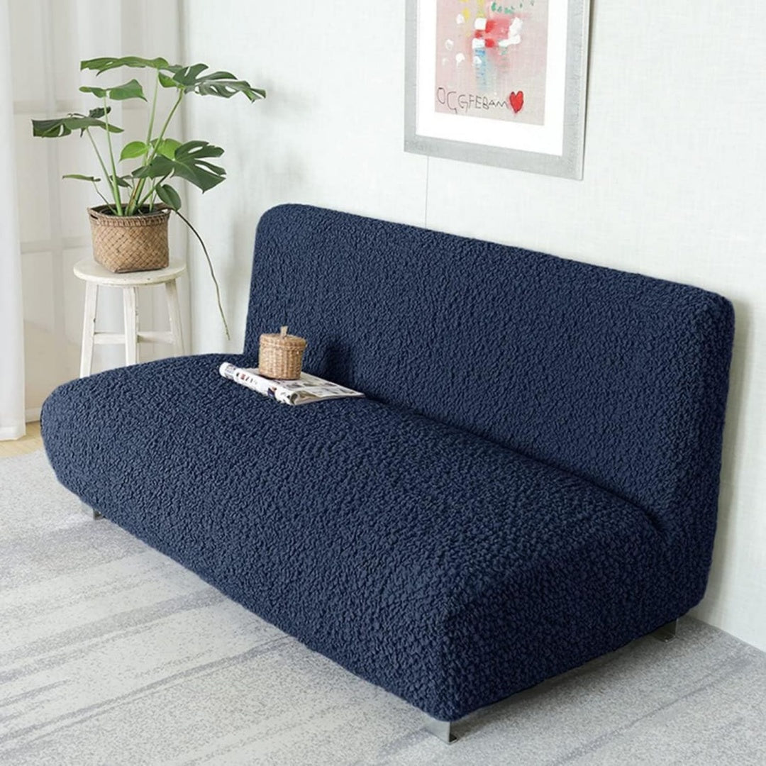 Divano da soggiorno blu regolabile con braccioli