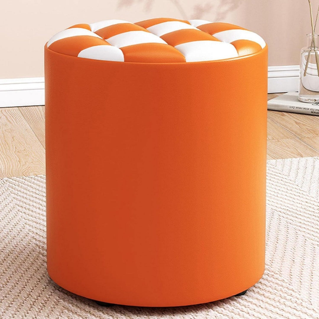 Pouf da soggiorno con poggiapiedi bianco