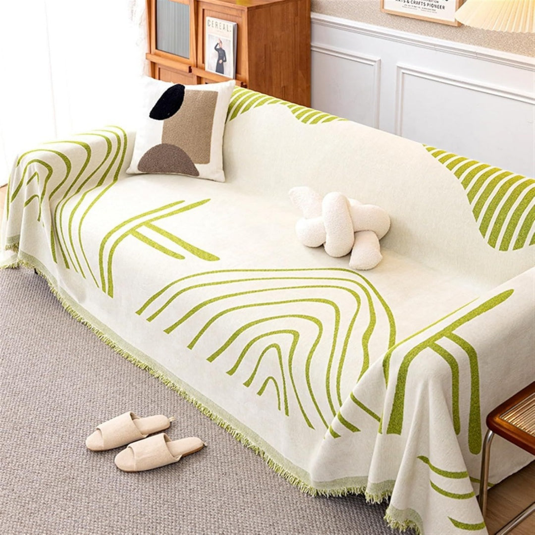 Divano da soggiorno Coperta Grande Divano Nappe Linee nero